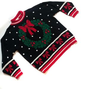 Vintage Ugly Christmas Sweater with Wreath